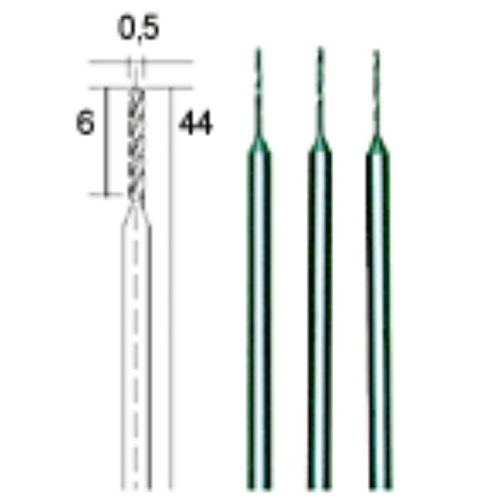 HSS 0.5mm twist drills, set of 3 pieces, PROXXON MICROMOT System, for precision mechanics