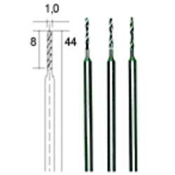 HSS 1,0mm spirālurbji, komplekts no 3 gab, PROXXON MICROMOT System, smalkmehāniķiem