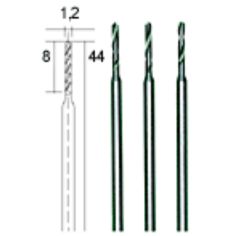 Спиральные свёрла HSS 1,2 мм, набор из 3 шт., система PROXXON MICROMOT, для точной механики