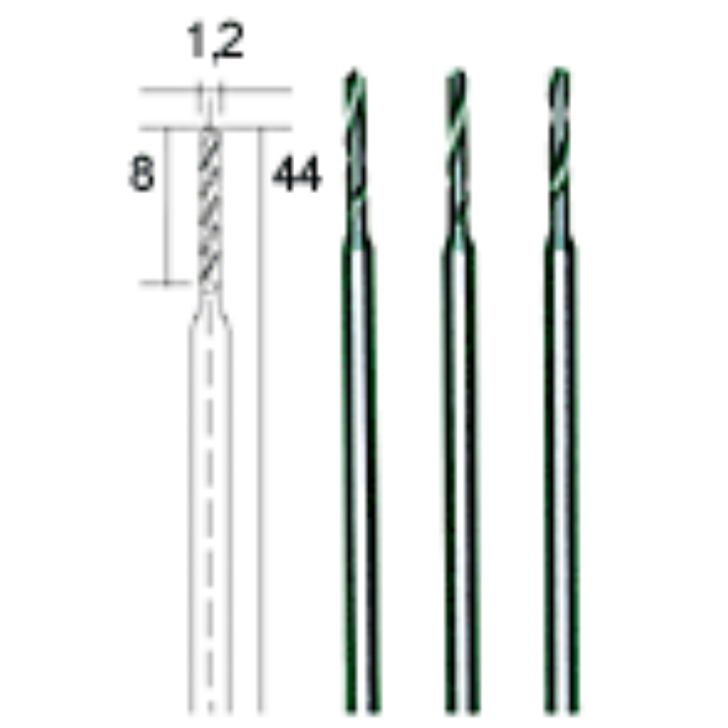 HSS 1.2mm twist drills, set of 3, PROXXON MICROMOT System, for precision mechanics