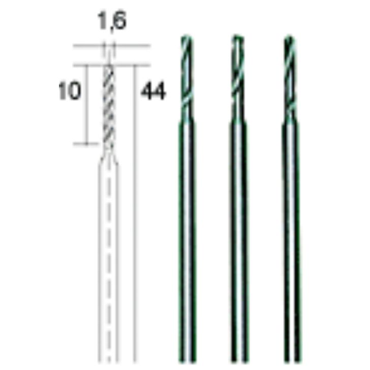 HSS 1.6mm twist drills, set of 3, PROXXON MICROMOT System, for precision mechanics