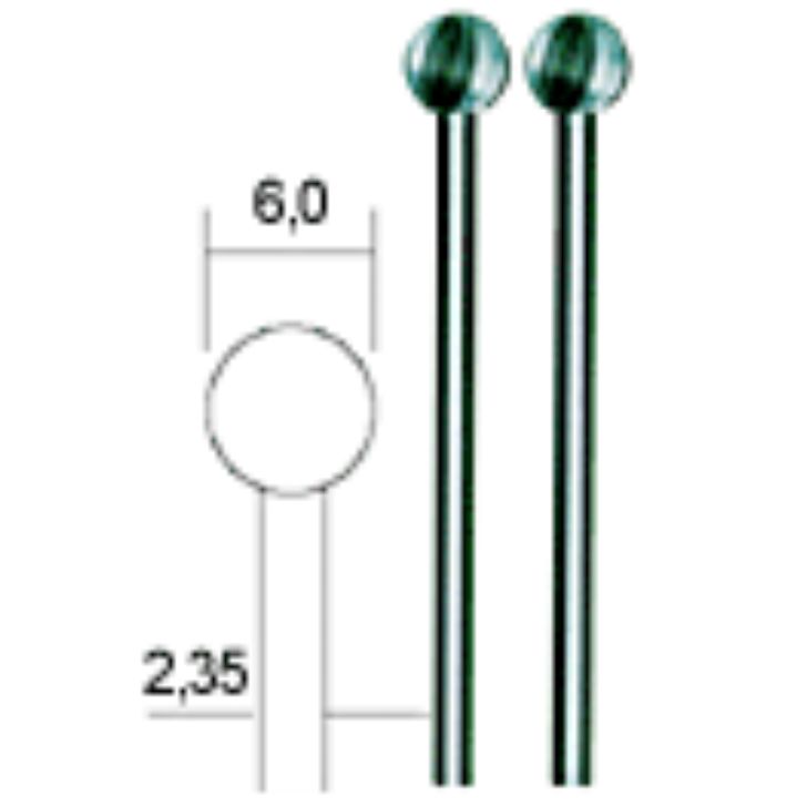 Tungsten-vanadium burrs 6.0 mm, set, 2 pcs, PROXXON MICROMOT System, for precision mechanics