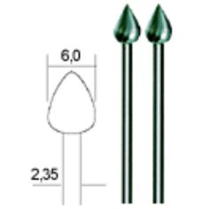 Tungsten-vanadium burrs 6.0 mm, set, 2 pcs, PROXXON MICROMOT System, for precision mechanics