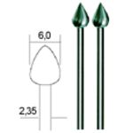 Tungsten-vanadium burrs 6.0 mm, set, 2 pcs, PROXXON MICROMOT System, for precision mechanics