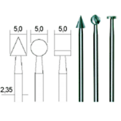 Volframa-vanādija borfrēzes 5.0 mm, komplekts, 3 gab, PROXXON MICROMOT System, smalkmehāniķiem