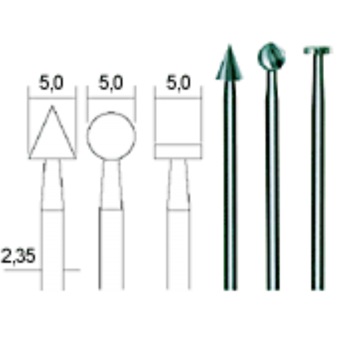 Volframa-vanādija borfrēzes 5.0 mm, komplekts, 3 gab, PROXXON MICROMOT System, smalkmehāniķiem