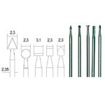 Volframa-vanādija borfrēzes 2.3/3.1 mm, komplekts, 5 gab, PROXXON MICROMOT System, smalkmehāniķiem