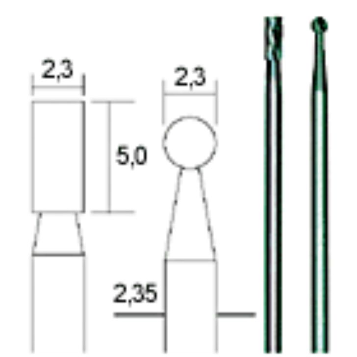 Carbide burrs 2.3 mm, set, 2 pcs, PROXXON MICROMOT System, for precision mechanics