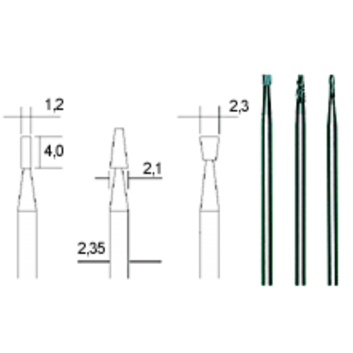 Cietkausējuma borfrēzes 1.2/2.1/2.3 mm, komplekts, 3 gab, PROXXON MICROMOT System, smalkmehāniķiem