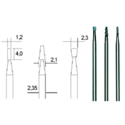 Cietkausējuma borfrēzes 1.2/2.1/2.3 mm, komplekts, 3 gab, PROXXON MICROMOT System, smalkmehāniķiem