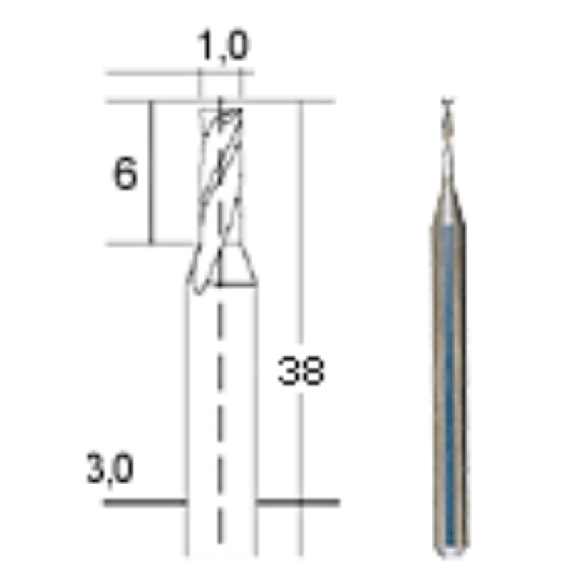 Cietkausējuma frēze 1,0 mm, PROXXON MICROMOT System, smalkmehāniķiem