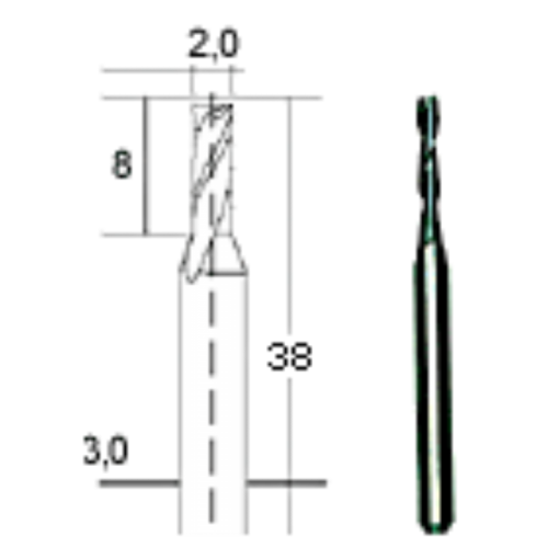 Cietkausējuma frēze 2,0 mm, PROXXON MICROMOT System, smalkmehāniķiem