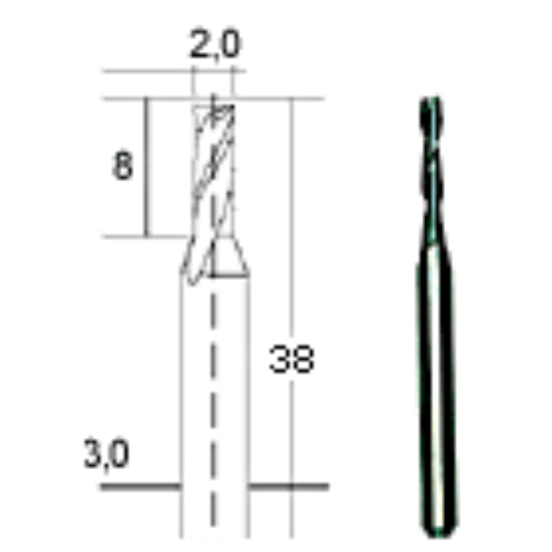 Cietkausējuma frēze 2,0 mm, PROXXON MICROMOT System, smalkmehāniķiem