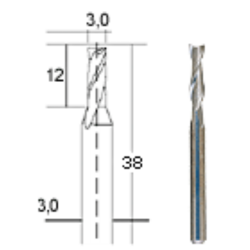 Cietkausējuma frēze 3,0 mm, PROXXON MICROMOT System, smalkmehāniķiem