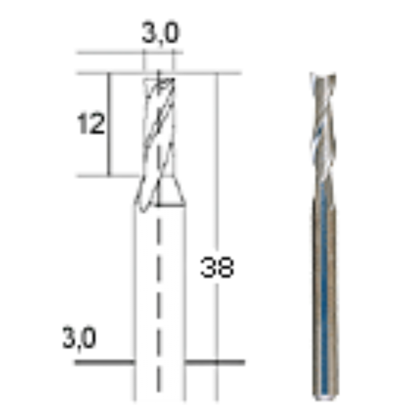 Cietkausējuma frēze 3,0 mm, PROXXON MICROMOT System, smalkmehāniķiem