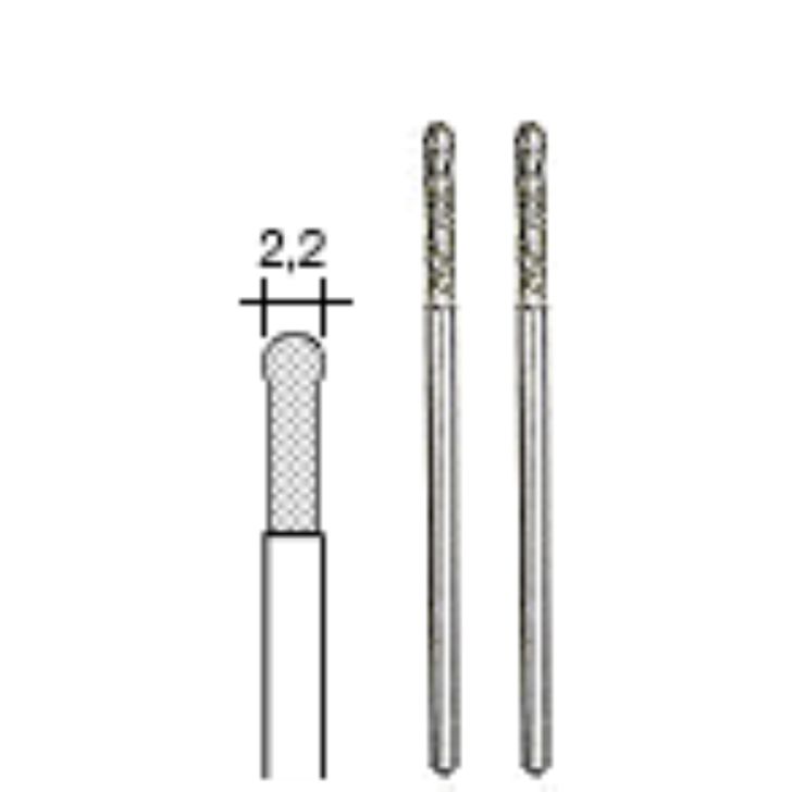 Diamond ball-shaped MINI burrs 2.2 mm, 2 pcs, set, PROXXON MICROMOT System, for precision mechanics