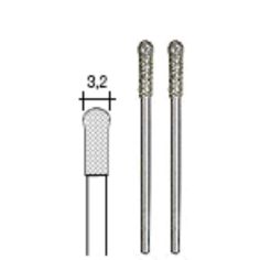 Diamond ball-shaped MINI burrs 3.2 mm, 2 pcs, set, PROXXON MICROMOT System, for precision mechanics