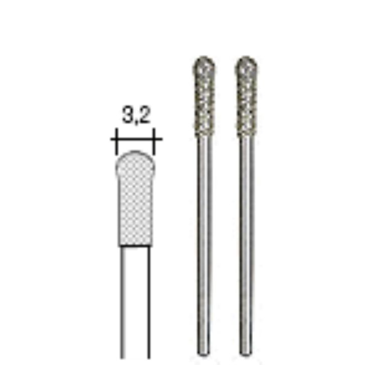 Diamond ball-shaped MINI burrs 3.2 mm, 2 pcs, set, PROXXON MICROMOT System, for precision mechanics