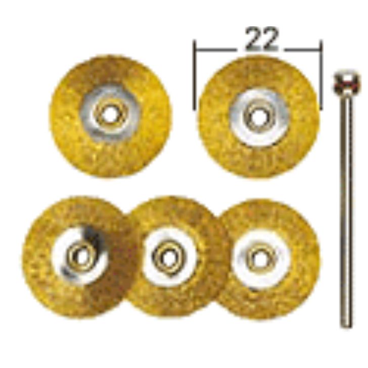 Round brass cleaning brushes 22mm, 5pcs, PROXXON MICROMOT System