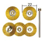 Round brass cleaning brushes 22mm, 5pcs, PROXXON MICROMOT System