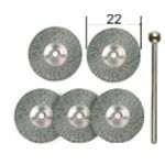 Round stainless steel cleaning brushes 22mm, 5pcs, PROXXON MICROMOT System