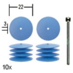 Elastīgie silikona pulēšanas diski 22mm, 10gb, 28 293, PROXXON MICROMOT System