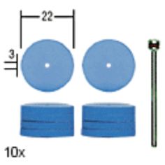 Flexible silicone polishing discs 22mm, 10pcs, 28 294, PROXXON MICROMOT System