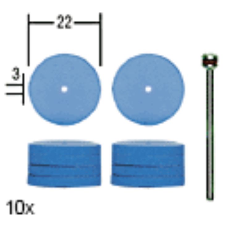 Гибкие силиконовые полировальные диски 22мм, 10шт, 28 294, PROXXON MICROMOT System