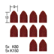 Slīpēšanas uzgaļi no smilšpapīra 9x13mm, 10gb, komplekts, PROXXON MICROMOT System, art. 28 989