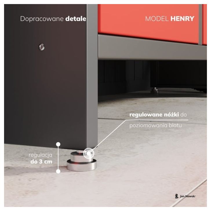 HENRY darbagalds ar atvilktnēm un skapjiem BLUE
