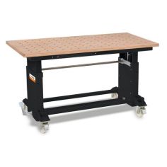 Work and assembly table with beech multiplex perforated grid board AMT 500 BL