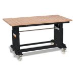 Work and assembly table with beech multiplex perforated grid board AMT 500 BL