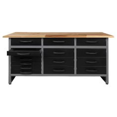 Work desk Konny 160 cm 2 cabinets LED 2