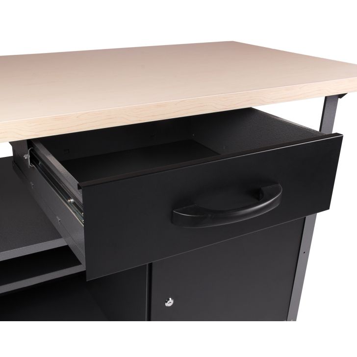 Work desk 120cm with drawer and door black Classic