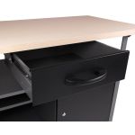 Work desk 120cm with drawer and door black Classic