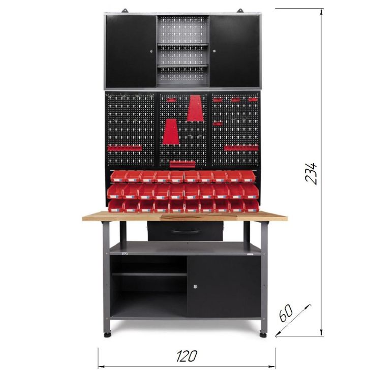 Workshop furniture set metal shelf for tools (52 pcs.) with Klaus