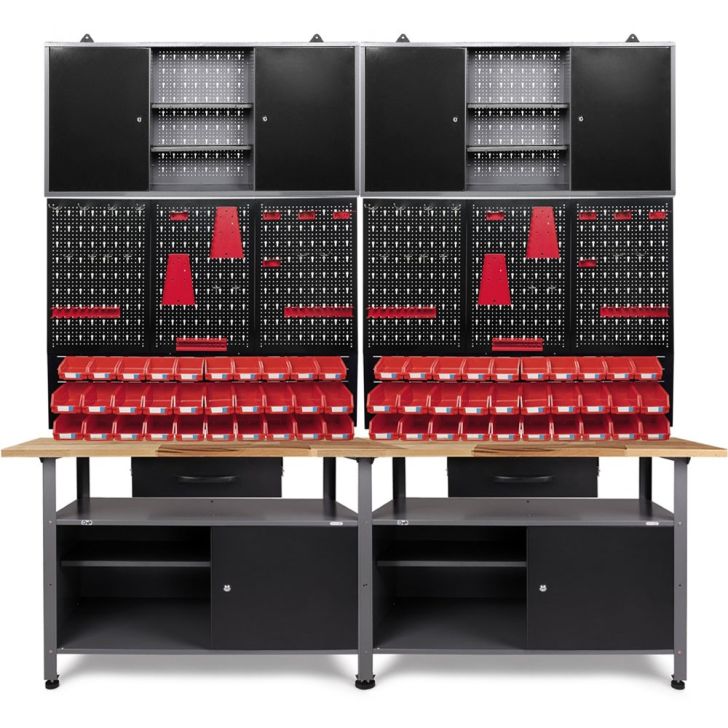 Workshop furniture set metal shelf for tools (52 pcs.) with Klaus 2 pcs.