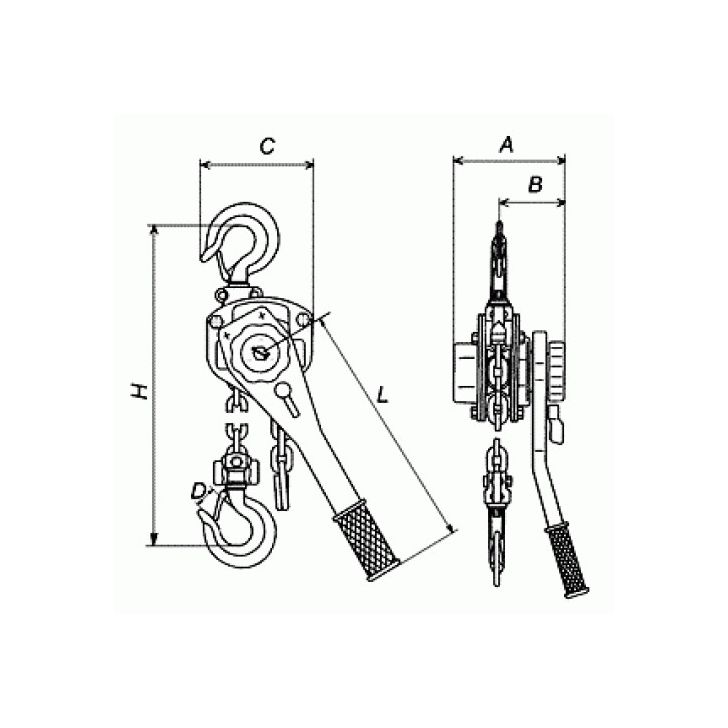 Chain winch 0.75T-1.5, hand lever