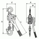 Chain winch 0.75T-1.5, hand lever