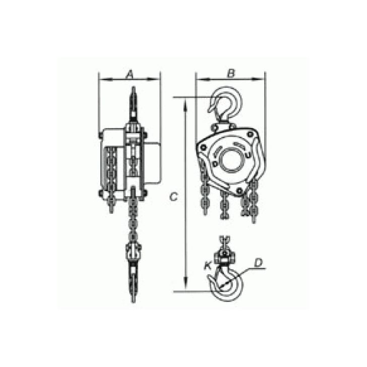 Chain winch 1.0T-3.0m/3.0m