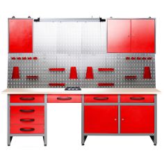 Комплект мебели для мастерской 240 см, светодиодный Bluetooth и розетка