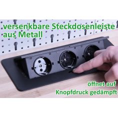 Workshop furniture set 240 cm, LED Bluetooth and socket 2