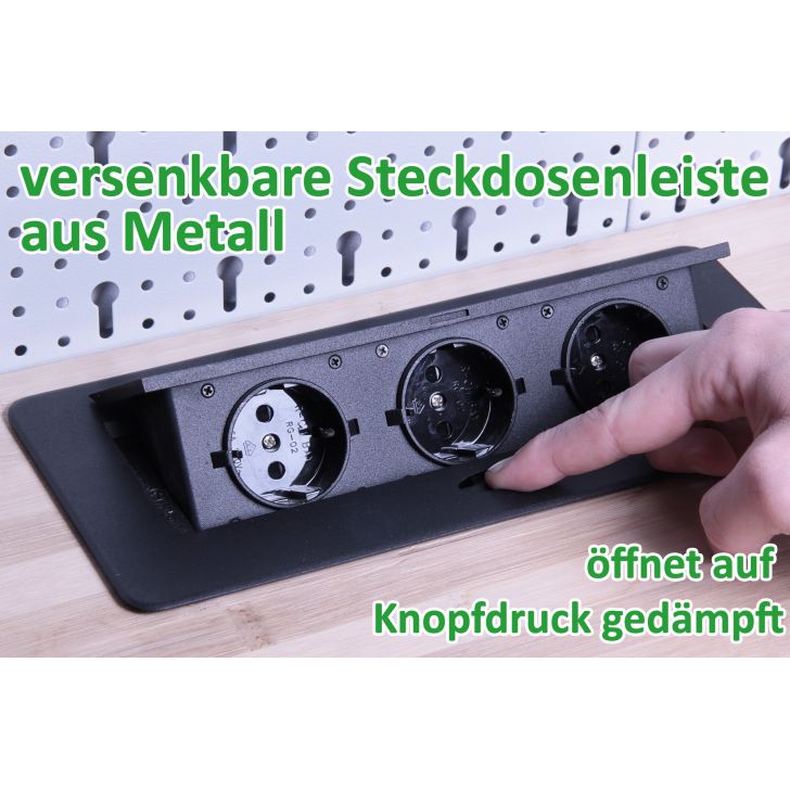 Workshop furniture set 240 cm, LED Bluetooth and socket