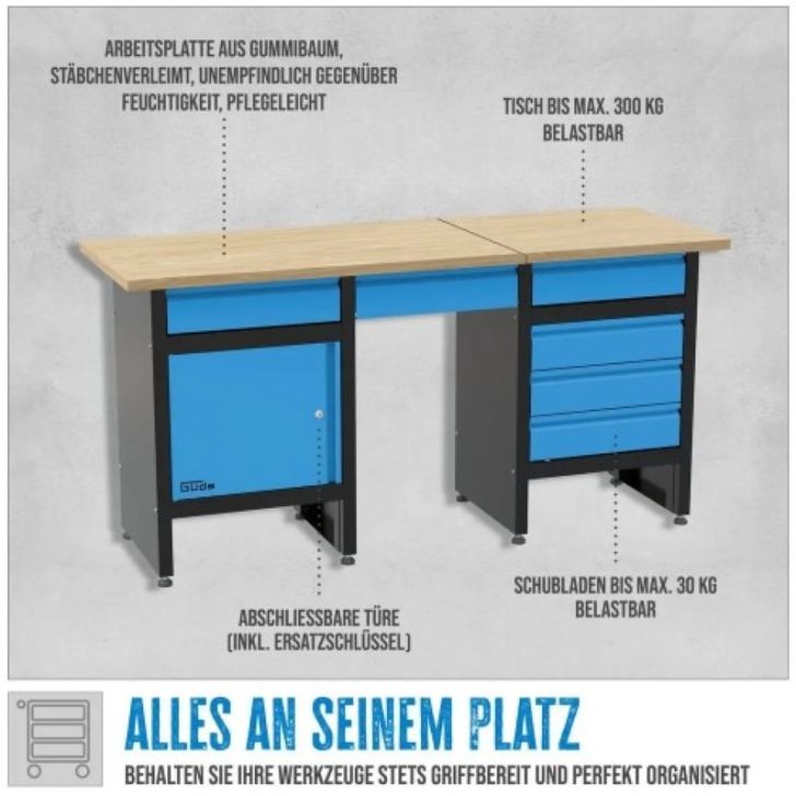 Darbnīcas mēbeļu komplekts Guede GWS 2T/L XL