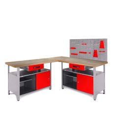 Darbnīcas mēbeļu komplekts Viens 85 cm Red