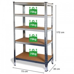 Metāla glabāšanas plaukts 750x300x1720mm