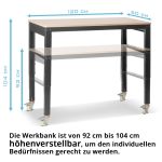 Workbench 120 x 60 cm, 365 kg