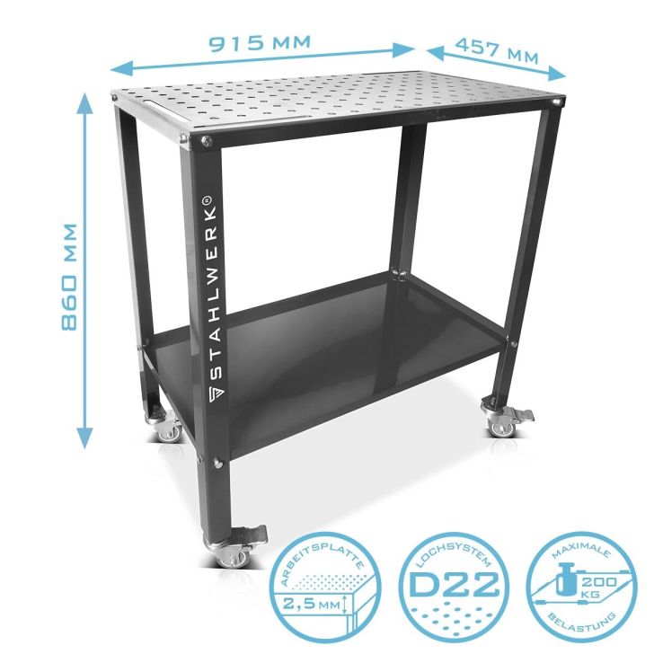 Welding table WT-960 ST 915 x 457 mm, 200 kg