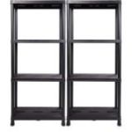 Plastic shelf 60x30x138 cm, 2 pcs, black