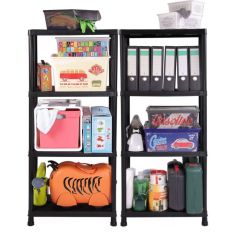 Plastmasas plaukts 60x30x138 cm, 2 gab, melns 2